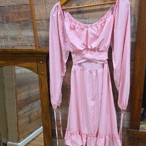 Pink Off-Shoulder Dress